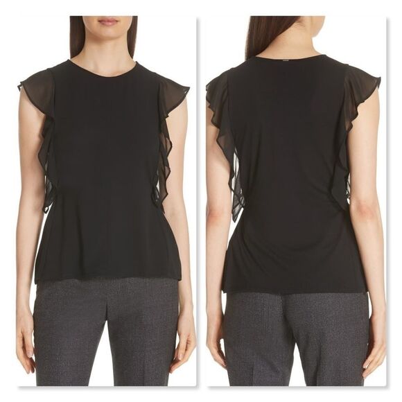 BOSS Esvea Ruffled Blouse sz Medium - Picture 1 of 8